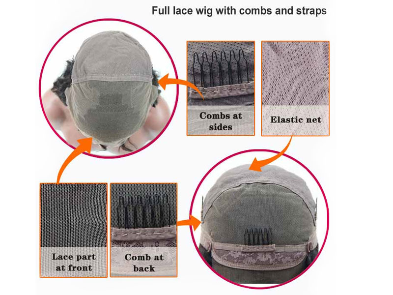 full lace wig with combs and straps