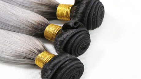 Granny Silver Gray Ombre Brazilian Remy Hair Straight 2