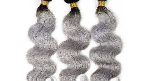 Silver Gray Ombre Brazilian Remy Hair Body Wave (2)