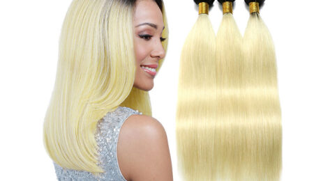 10A Ombre Brazilian Remy Hair Blonde Dark Roots 1B 613 Straight 1