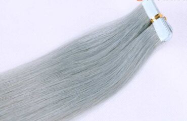 20 Inch Straight Tape In Hair Extensions Grey (1)
