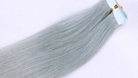 20 Inch Straight Tape In Hair Extensions Grey (1)