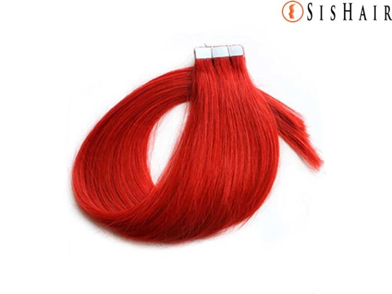 20" 20pcs Straight TapeIn Hair Extensions Red