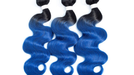 Ombre Remy Human Hair 1B Blue Body Wave (3)