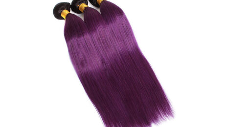 Ombre Remy Human Hair 1B Purple Straight (1)