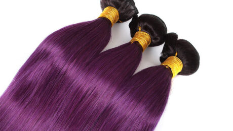 Ombre Remy Human Hair 1B Purple Straight (3)