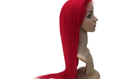 130% Density Human Hair Lace Front Wigs Straight Red (3)