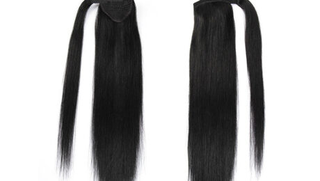 Ponytail Clip In 100% Human Hair Extensions Straight 2 (5)