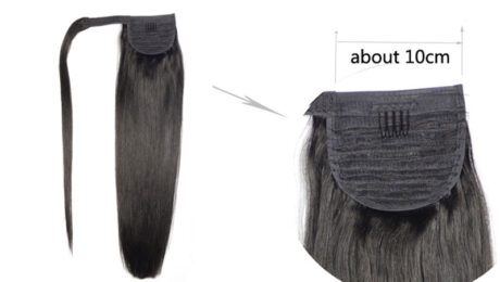 Ponytail Clip In 100% Human Hair Extensions Straight 2 (6)