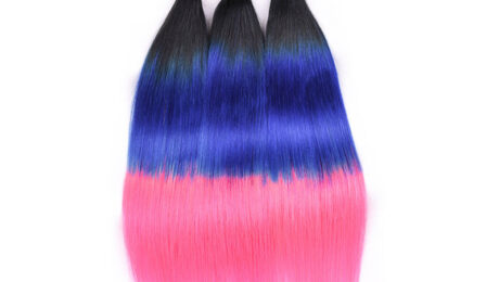 Ombre Hair #1B Blue Pink Straight (1)