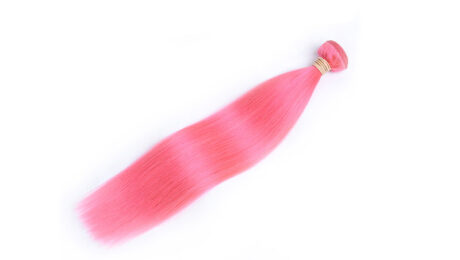 Pre Colored Remy Hair Pink Straight (2)