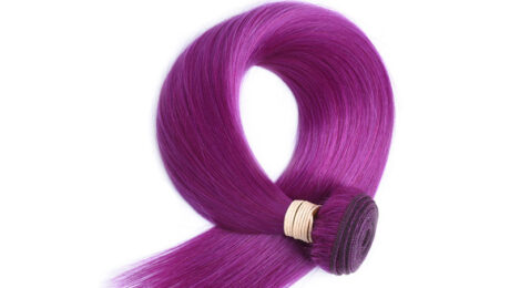 Pre Colored Remy Hair Purple Straight (2)