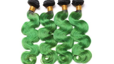 Ombre Remy Human Hair 1B Dark Green Body Wave (1)