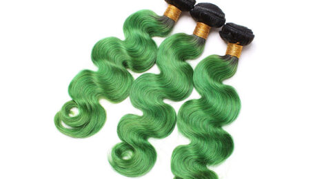 Ombre Remy Human Hair 1B Dark Green Body Wave (2)
