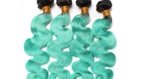 Ombre Remy Human Hair 1B Green Body Wave (1)