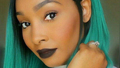 150% Density Human Hair Bob Style Lace Front Wigs Straight 1B Green