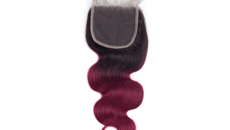 10A Lace Closure Virgin Hair 1BBurgundy Body Wave 44 (1)