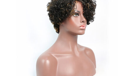 Short Human Hair Wigs For Women Curly 1B30 (3)
